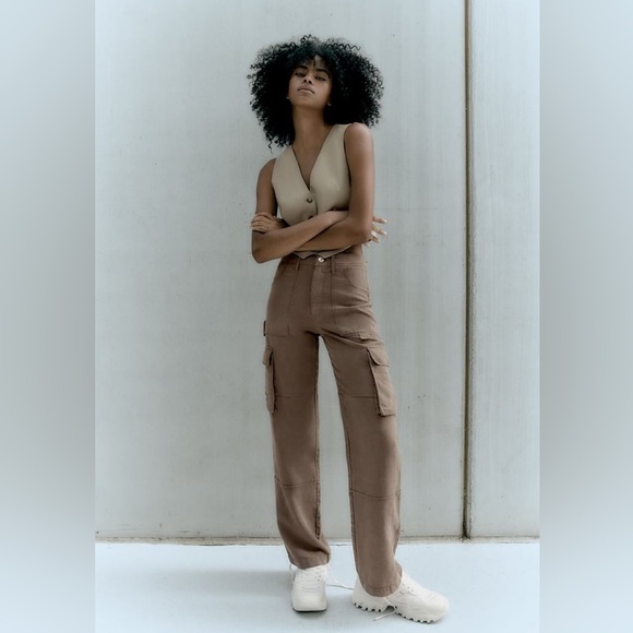 NWOT Zara Cargo Pants size 2 - Picture 1 of 7